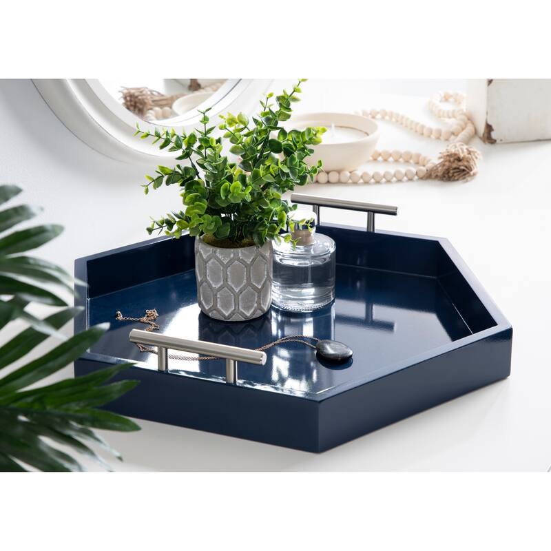 Kate and Laurel Lipton Hexagon Decorative Tray - 18x18