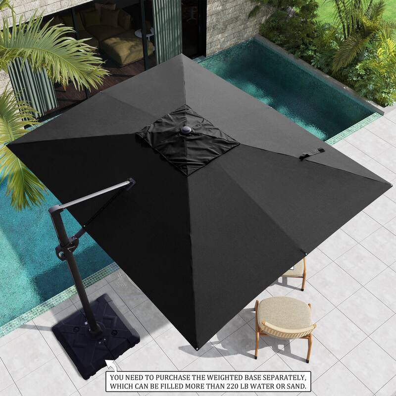 Outdoor Patio Umbrella 9 FT x 11 FT Cantilever-Offset Umbrella with No Base
