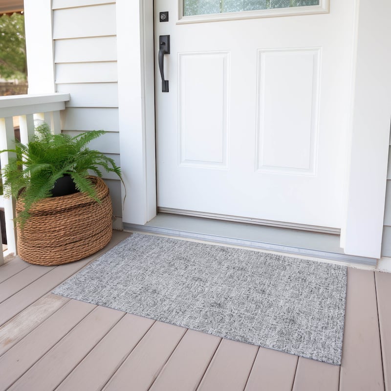 Machine Washable Indoor/ Outdoor Chantille Farmhouse Floral Rug