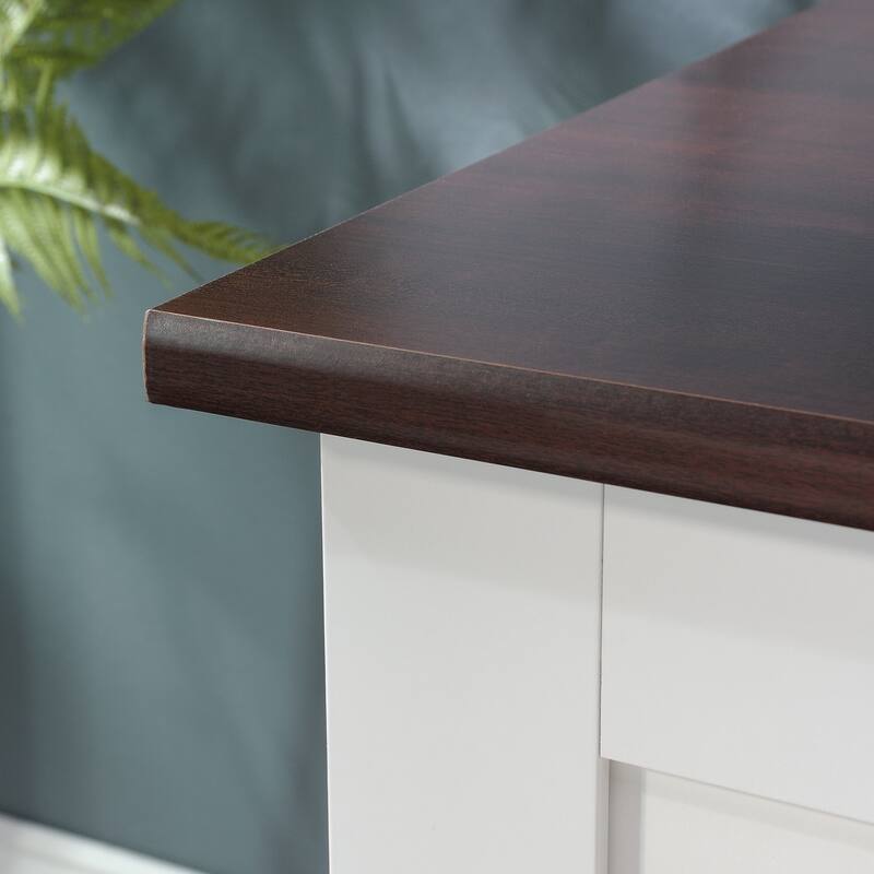 Engineered Wood Transitional Computer Desk Slide-Out Keyboard Tray