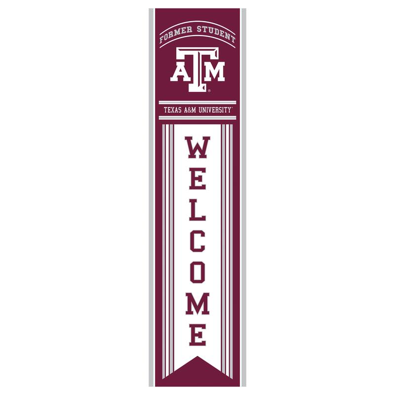 47" Porch Leaner Welcome Wall Sign, Texas A&M - White