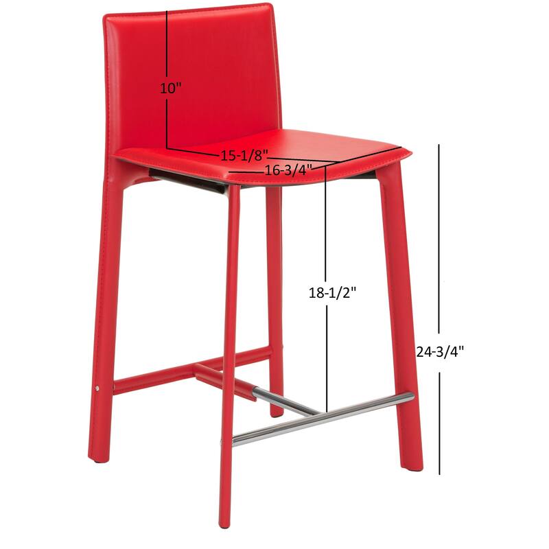 SAFAVIEH Jacquelyn 25-inch Faux Leather Counter Stool (Set of 2) - 18.7" W x 19.7" L x 34.2" H - 19Wx20Dx34H