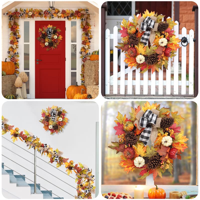 20" Fall Thanksgiving Wreath