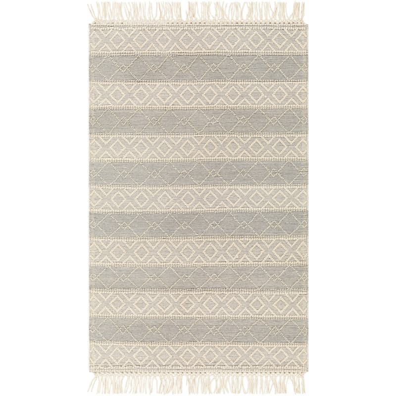 Livabliss Kohath Bohemian Stripe Wool & Jute Area Rug