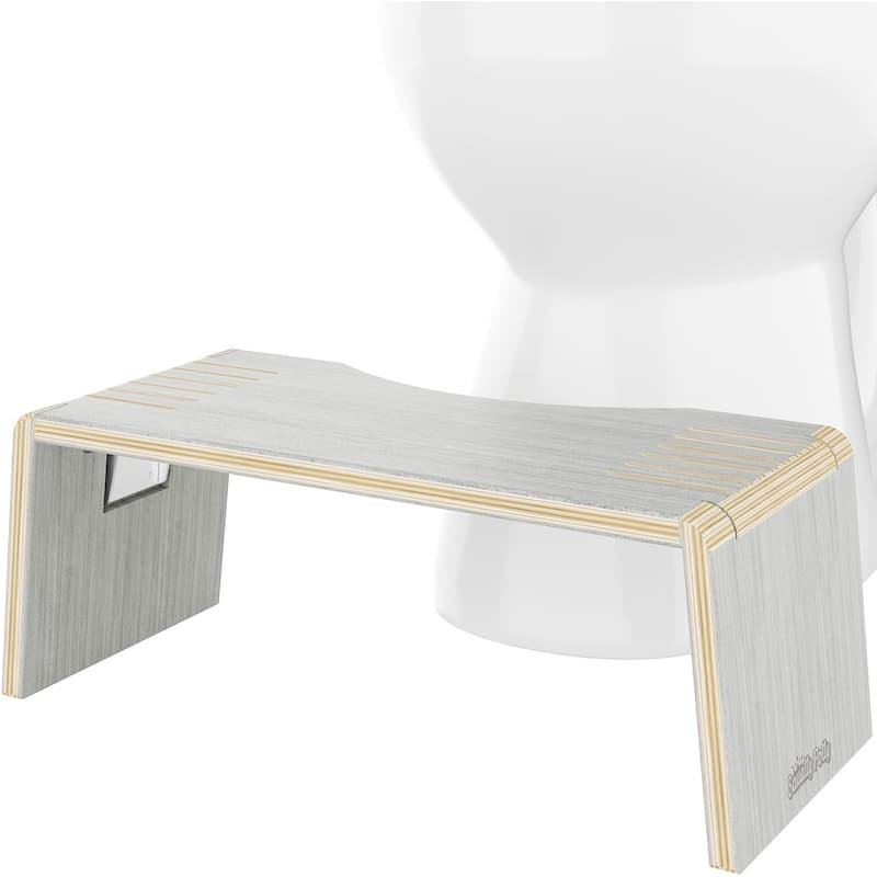 Squatty Potty Oslo Eucalyptus Folding Toilet Stool, Compact Stylish and Space-Saving Design for Better Bathroom Posture