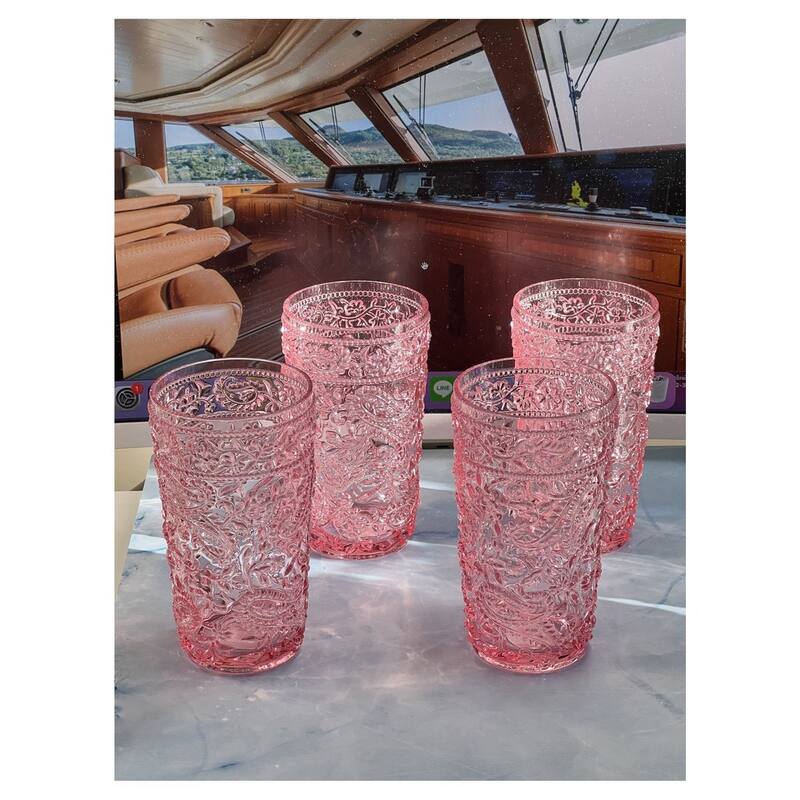 Paisley Acrylic Glasses Drinking Set of 4