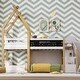 preview thumbnail 25 of 34, Twin House Bunk Bed with Stairs & Blackboards - Playful Design for Kids