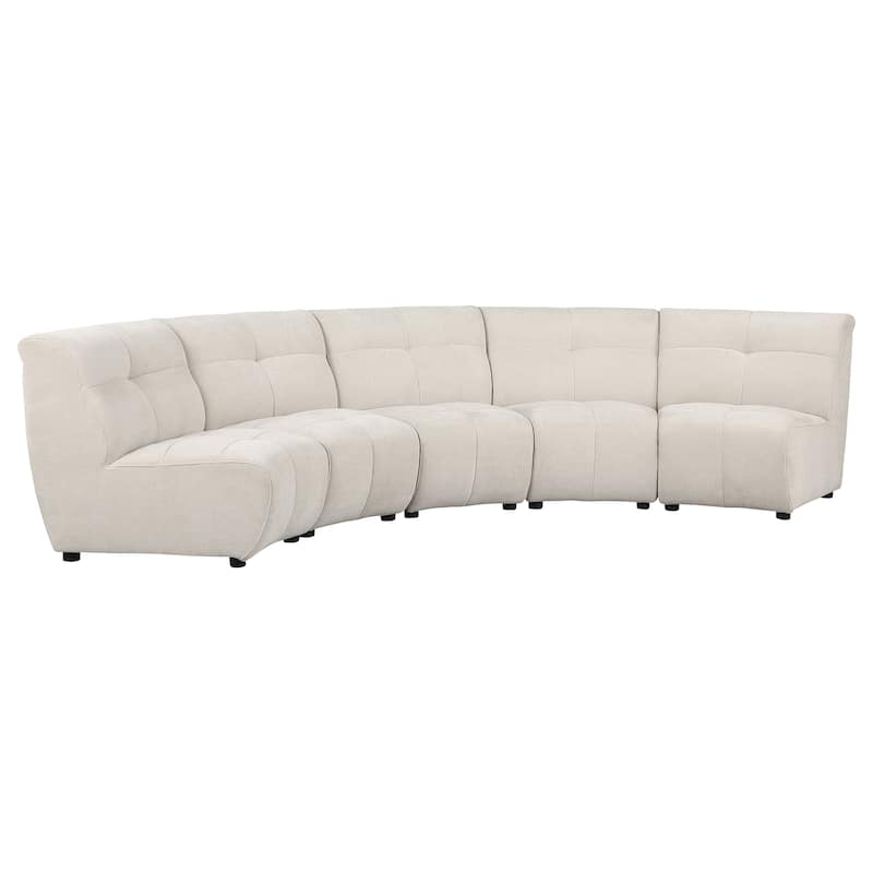 Charlotte 5-piece Upholstered Modular Sectional Sofa Ivory - Ivory - Symmetrical
