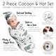 preview thumbnail 6 of 4, Bear Mountain Collection Boy Baby Cocoon and Beanie Hat Sleep Sack - 2pc Set - Slate Blue and Black Woodland Forest Animal