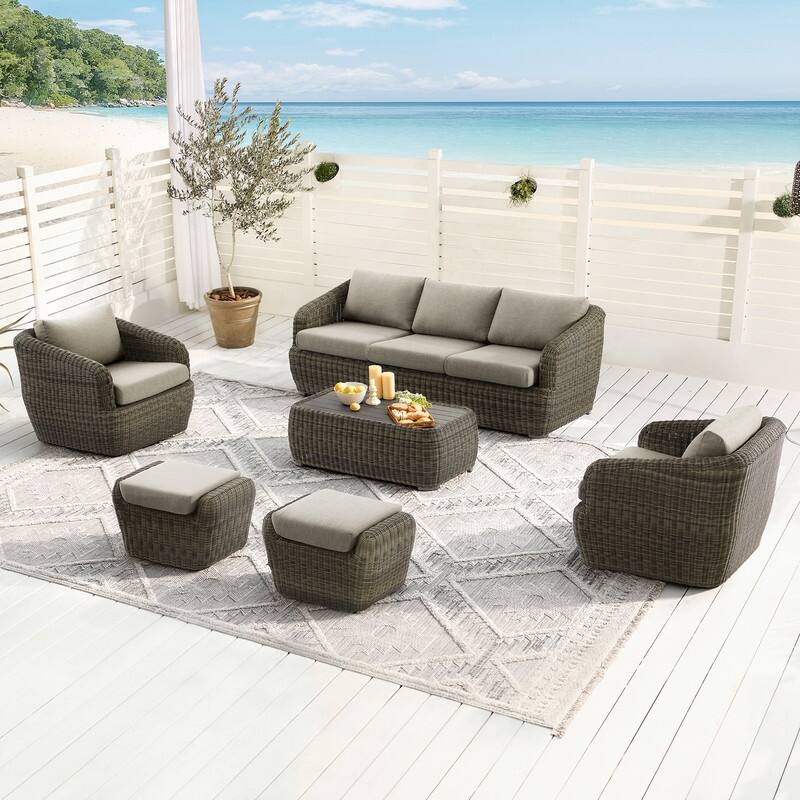 Spruce & Spring Patio Wicker Furniture Set Outdoor Rattan Bistro Set