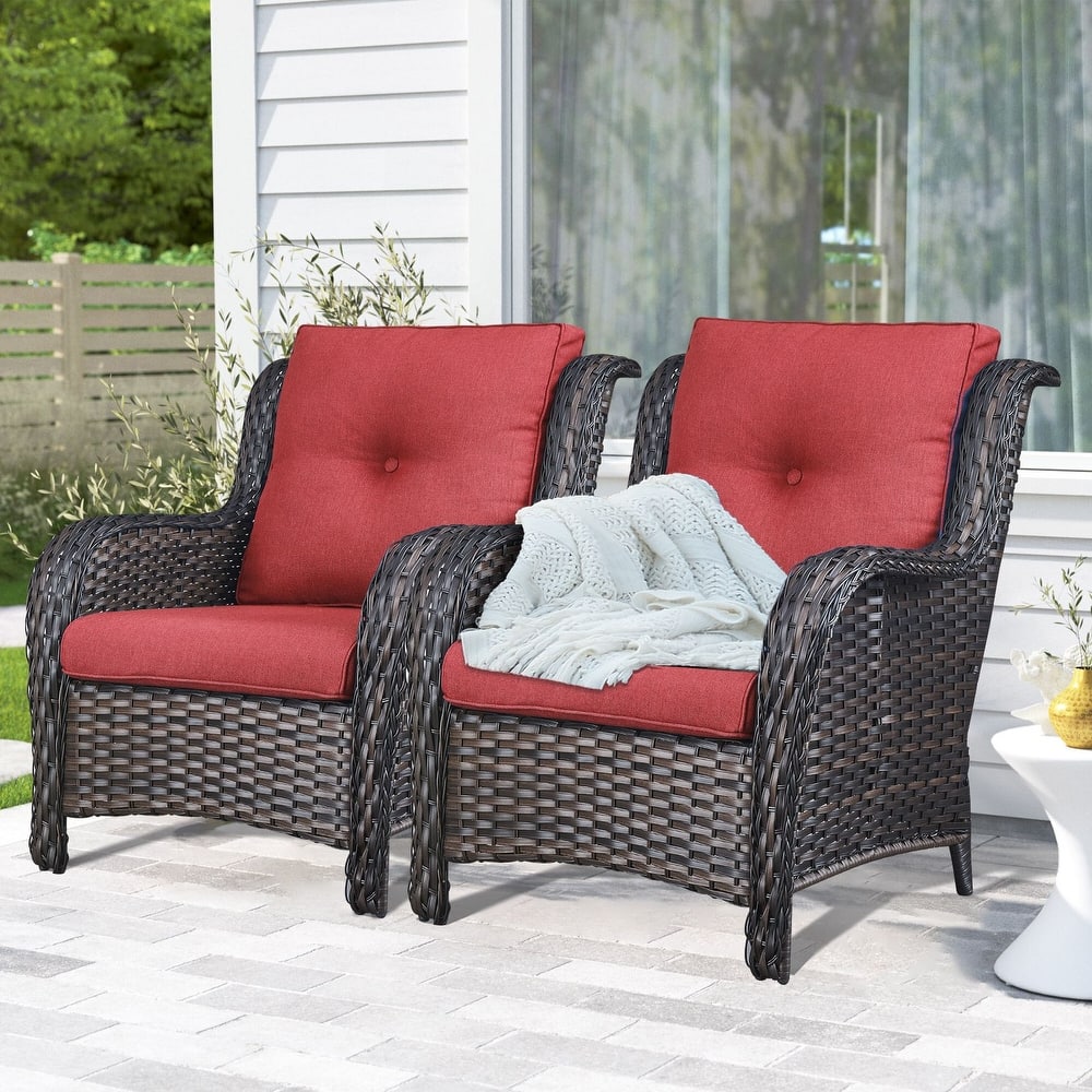 Gymojoy Outdoor Furniture Set Patio Wicker Chairs Set of 2