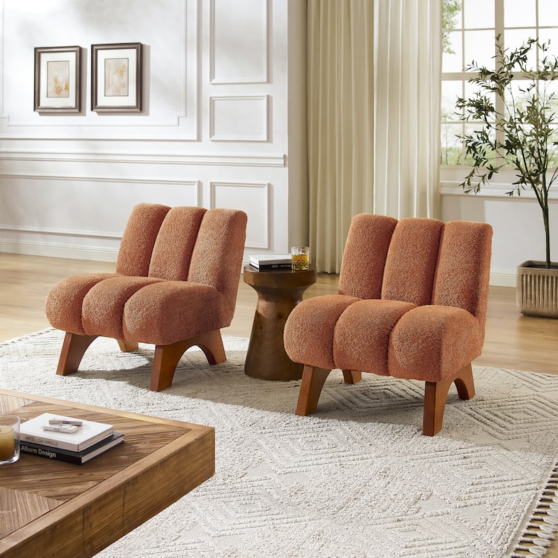 Art Leon Set of 2 Comfortable Armless Accent Chair Sectional