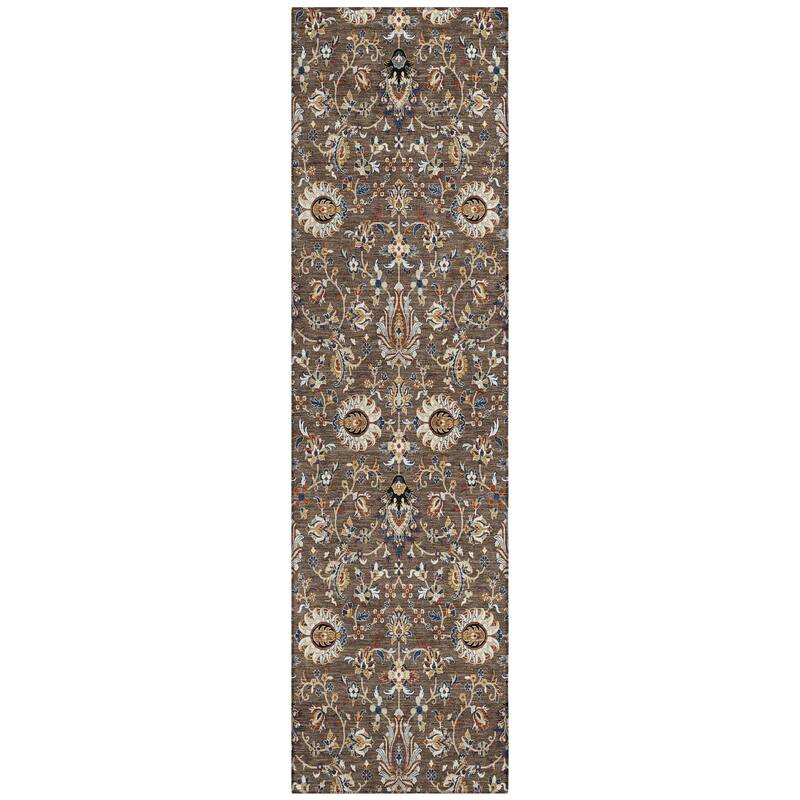 Machine Washable Indoor/Outdoor Traditional Persian Chantille Rug