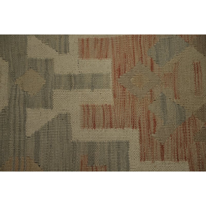 Hand Woven Oriental 100% Wool Carpet Southwestern Tribal Greys & Charcoal Kilim Area Rug - 6' 0'' X 4' 2''