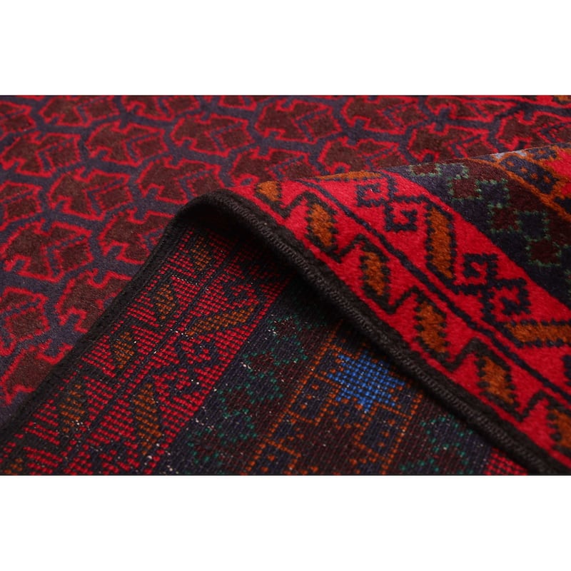 ECARPETGALLERY Hand-knotted Teimani Red Wool Rug - 3'3 x 6'6