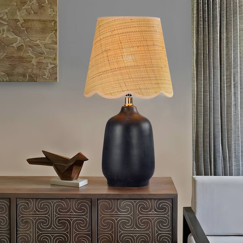 Traditional Ceramic Woven Table Lamp for Living Room