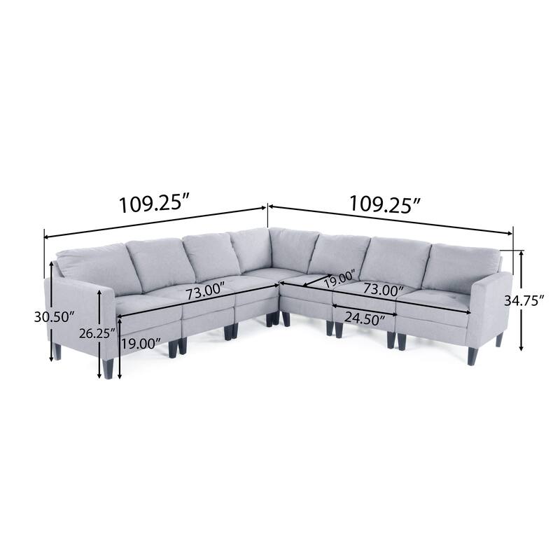 Zahra Fabric 7-piece Sectional Sofa Set by Christopher Knight Home