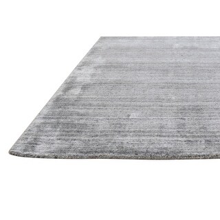 One of a Kind Hand-Woven Modern 5' x 8' Solid Wool Grey Rug - 5' x 6 ...