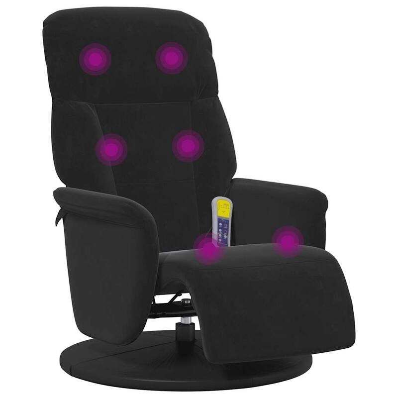 vidaXL Massage Recliner Chair with Footrest Black Velvet