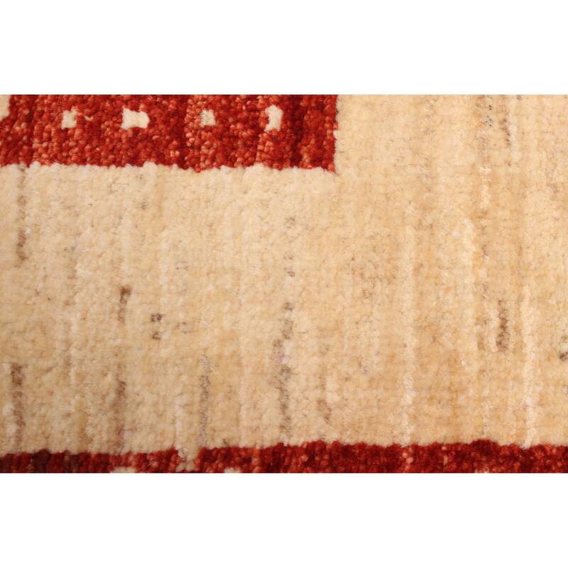 ECARPETGALLERY Hand-knotted Peshawar Ziegler Cream, Dark Copper Wool Rug - 5'6 x 8'0