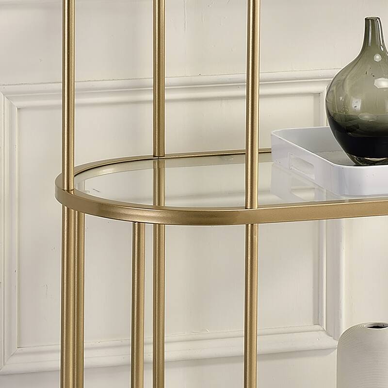Kints Contemporary Gold 42-inch Glass Top 2-Shelf Sofa Table by Furniture of America