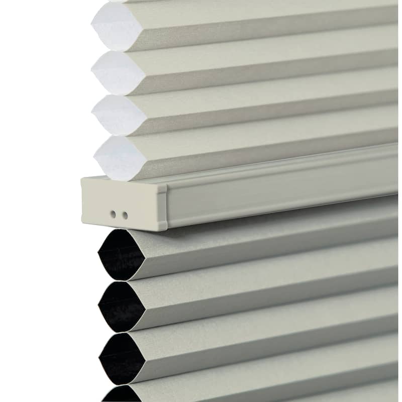 BlindsAvenue Cordless Day/Night Cellular Honeycomb Shade, 9/16" Single Cell, Winter White