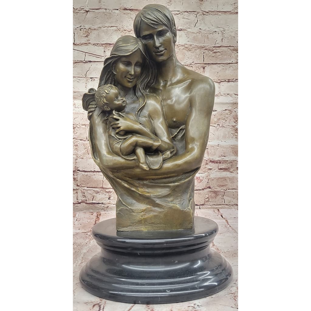 Bronze Family Sculpture – Cherished Moments With Mother, Father, And Child
