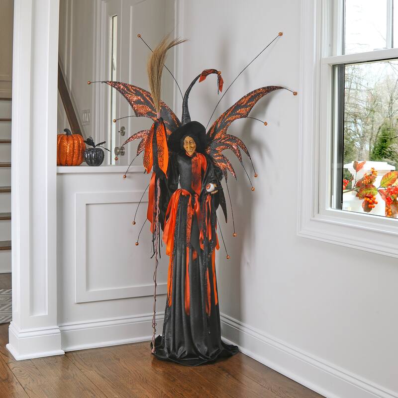 56" Resin With Fabric Haunted Witch