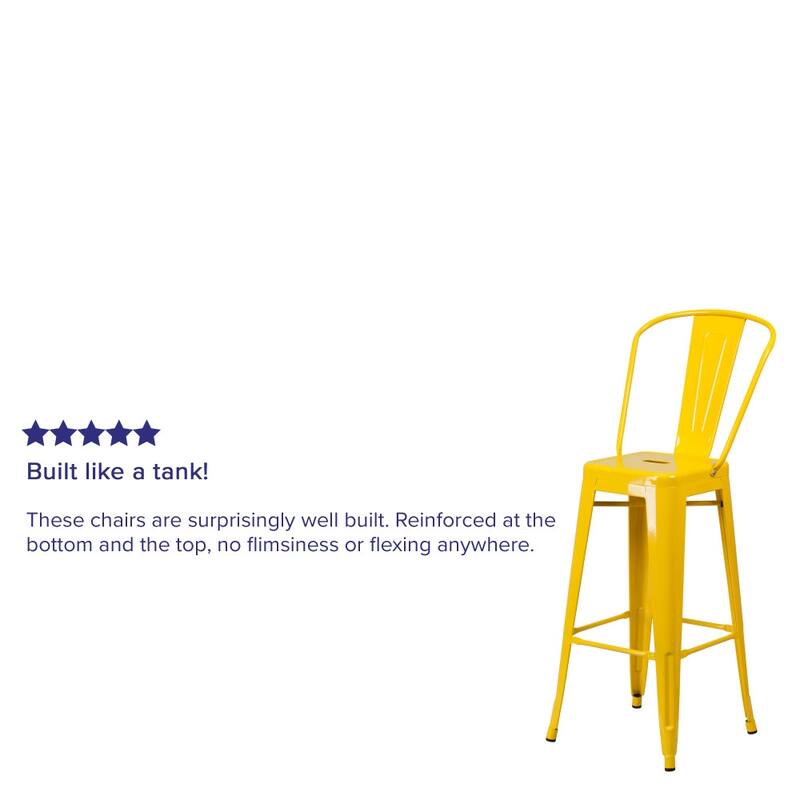 30'' High Metal Indoor-Outdoor Barstool with Back