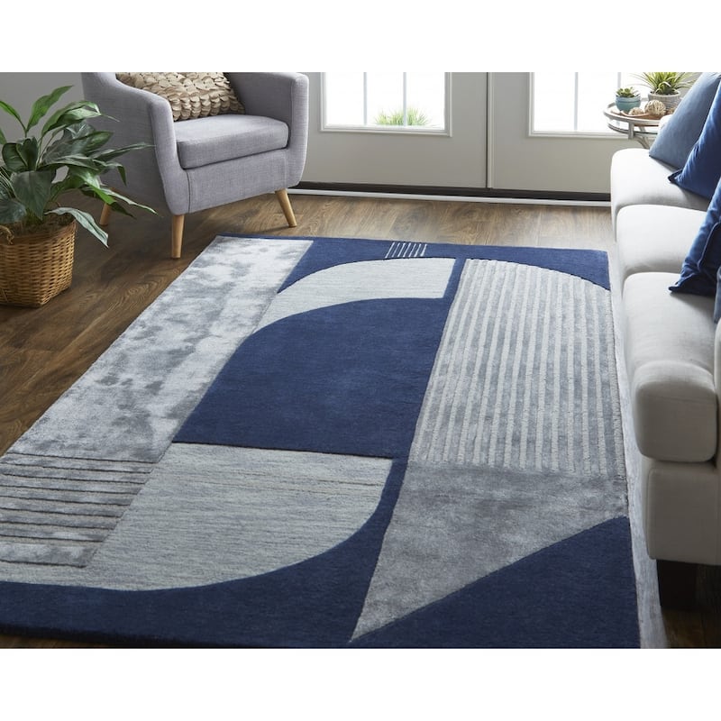 Vuno Hand Tufted Geometric Modern Soft Durable Area Rug By HomeRoots - 4' x 6'