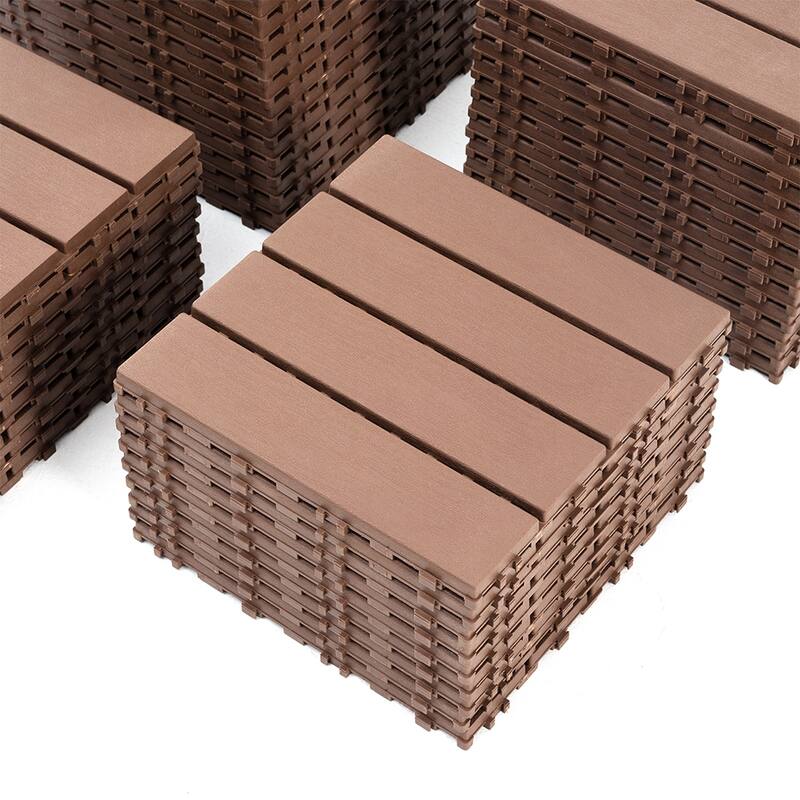 1 ft. x 1 ft. Outdoor Patio Deck Tiles, Garage Floor Tiles(Box of 44)
