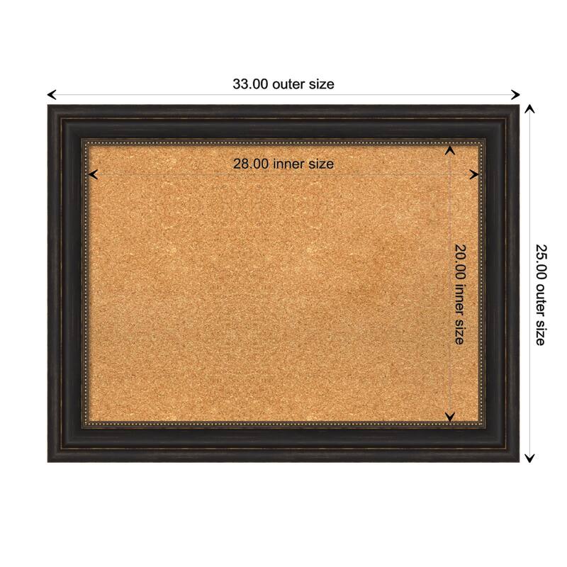 Accent Bronze Framed Cork Bulletin Memo Board