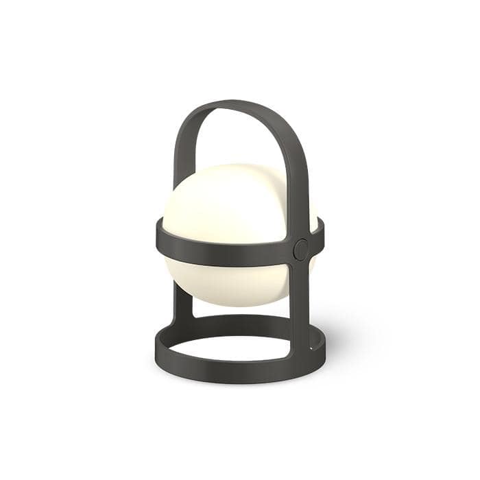 Soft Spot Solar Circular Lantern, Slate Gray