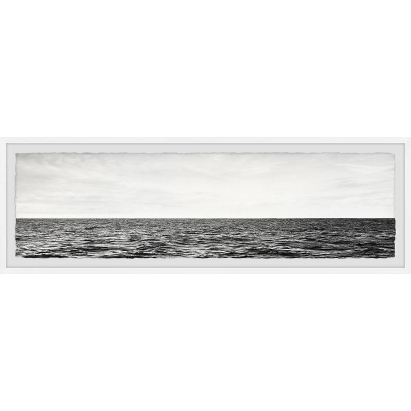 Coastal Wall Art Print - Black White Ocean Photography - Framed Home Decor