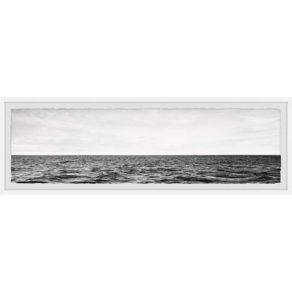 Coastal Wall Art Print - Black White Ocean Photography - Framed Home Decor