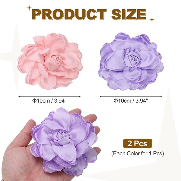 Large Fabric Flower Brooches Pins Cloth Rose Big Brooch for Women