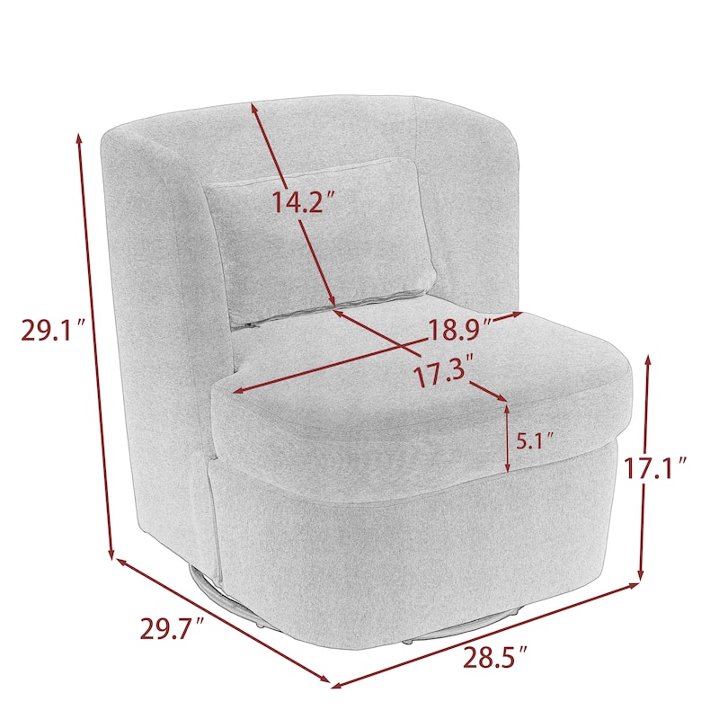 Modern Boucle Linen Upholstered Swivel Accent chair