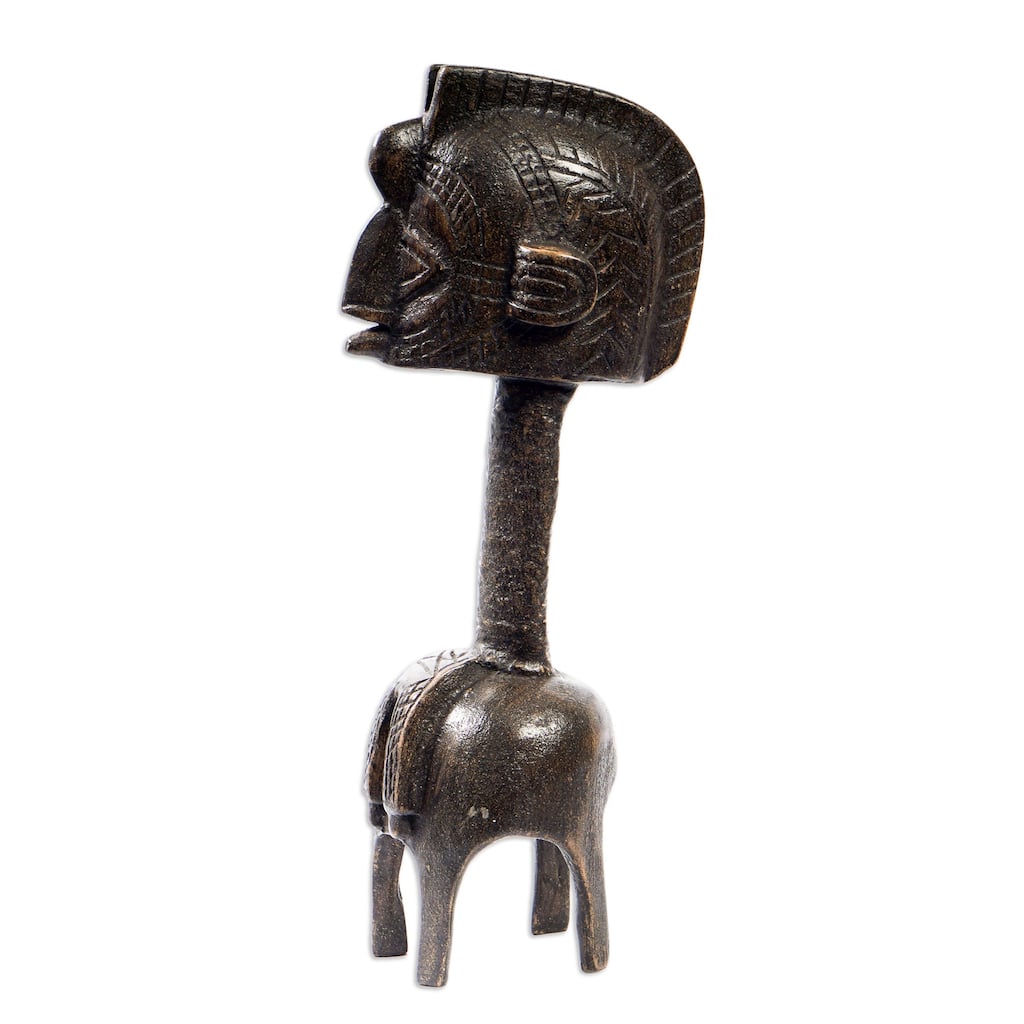 Novica Handmade Nimba Ceremony Cedar Wood Fertility Doll