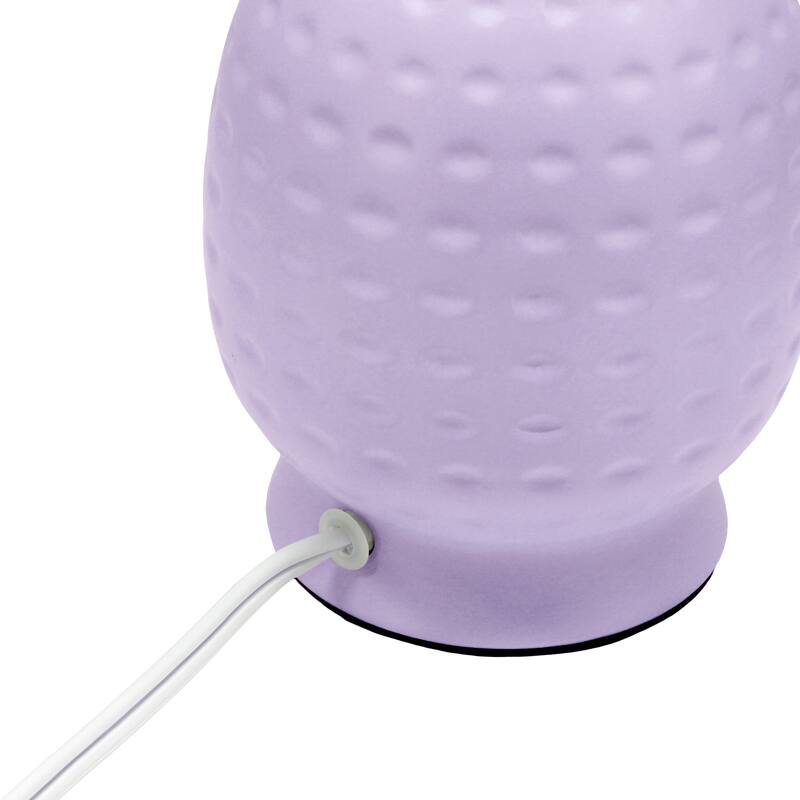 Ceramic Table Lamp with Fabric Shade for Small Spaces - 6 x 6 x 13 in. (L x W x H)