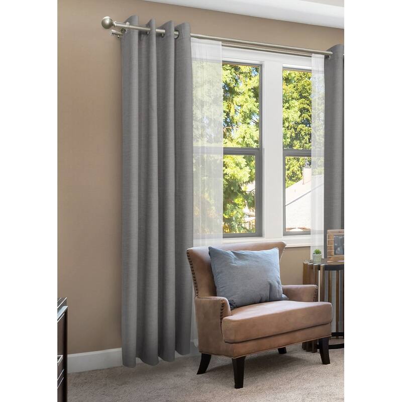 Lumi 3/4" Double Curtain Rod Oil Rubbed Bronze/ Silver- Ball finials
