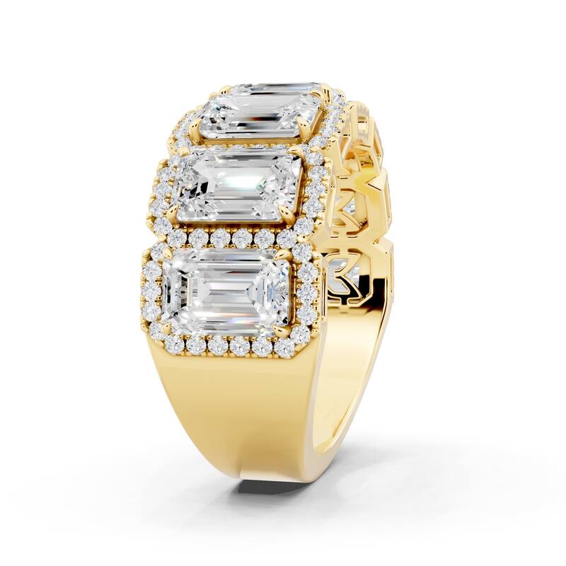 Auriya 14k Gold 5 1/3ctw Emerald Lab Grown Diamond Anniversary Ring (E-F VS)