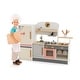 preview thumbnail 11 of 9, Wooden Play Kitchen Set with Realistic Range Hood and Refrigerator Perfect Gift for Kids - 35.5" x 9" x 25.5" (L x W x H)