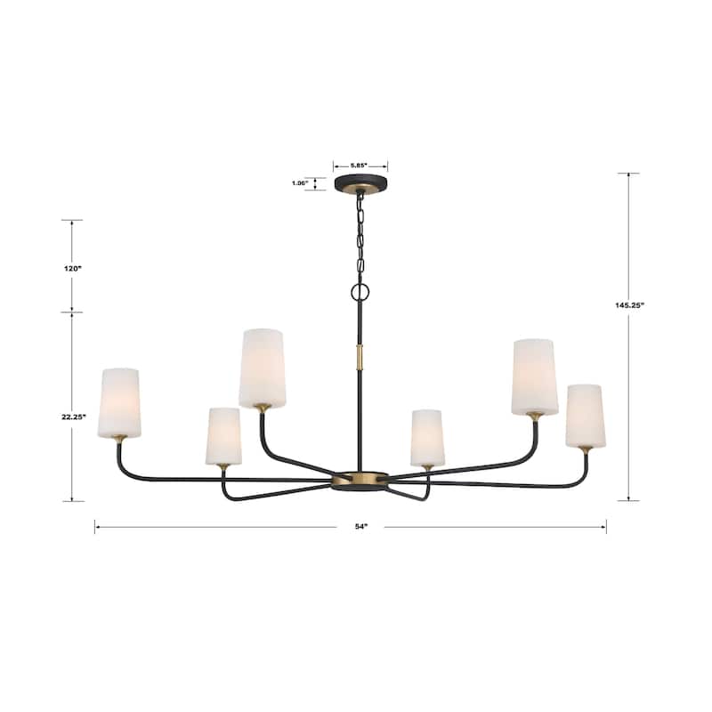 Crystorama Lighting Group NIL-70016 Niles 6 Light 54" Wide Chandelier