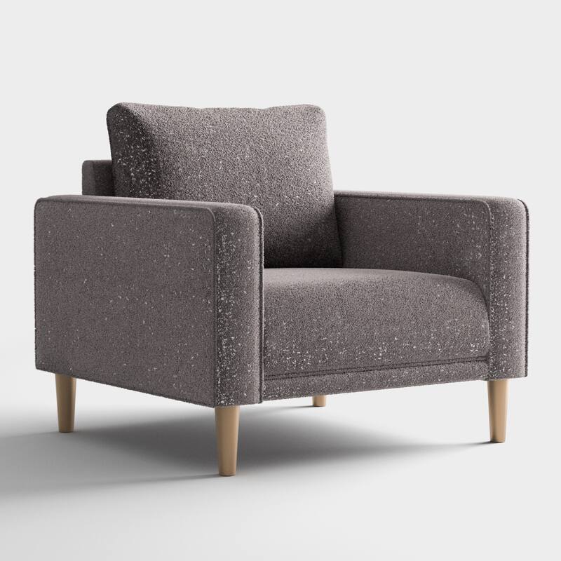 Furniture of America Isidora Contemporary Boucle Sofa Set with Back Pillows and Wooden Legs, 2-Piece or 3-Piece Options