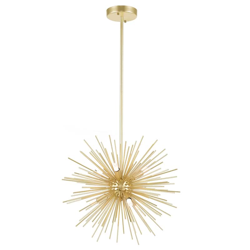 Savannah 6 Light Chandelier With Gold Leaf Finish - Gold Leaf - Gold Leaf