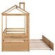 preview thumbnail 22 of 22, Twin Size House Bed Wood Bed With Twin Size Trundle For Bedroom,Kids