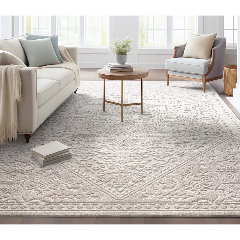 Well Woven Harlow Farmhouse Medallion Area Rug