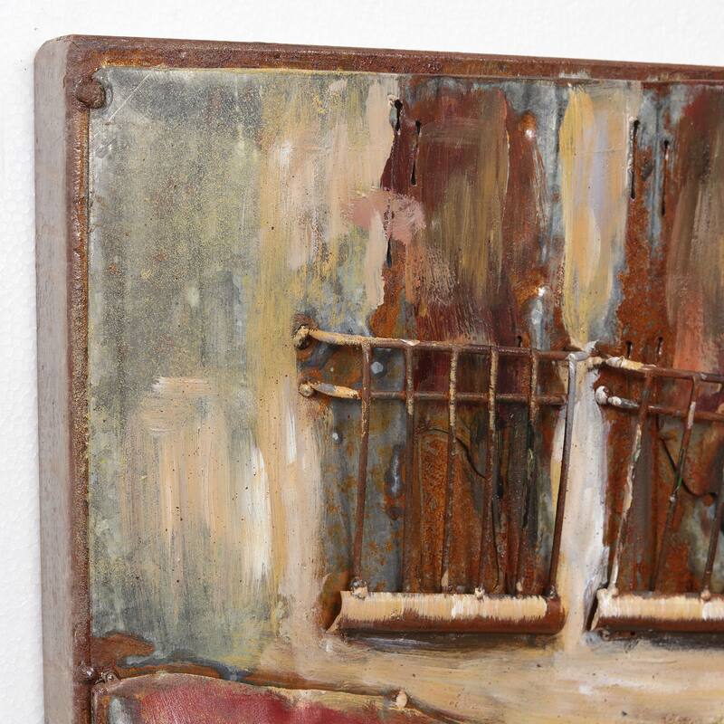 "Solo in Paris" Mixed Media Iron Hand Painted Dimensional Wall Art