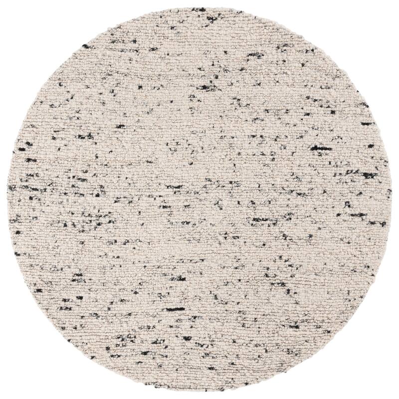 SAFAVIEH Handmade Natura Madara Transitional Wool Rug - 6' Round - Light Grey/Ivory