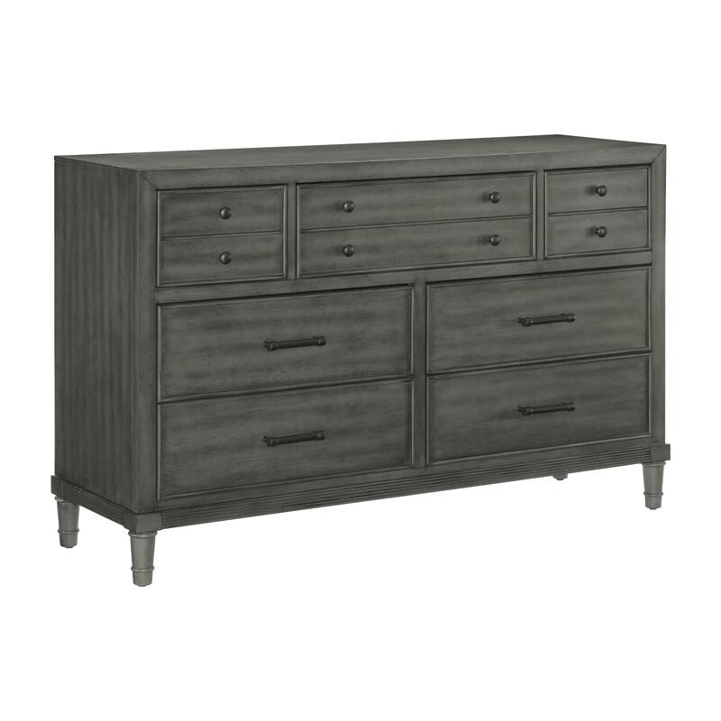 Dresser of 7 Drawers Dark Bronze Handles Wooden Bedroom Furniture